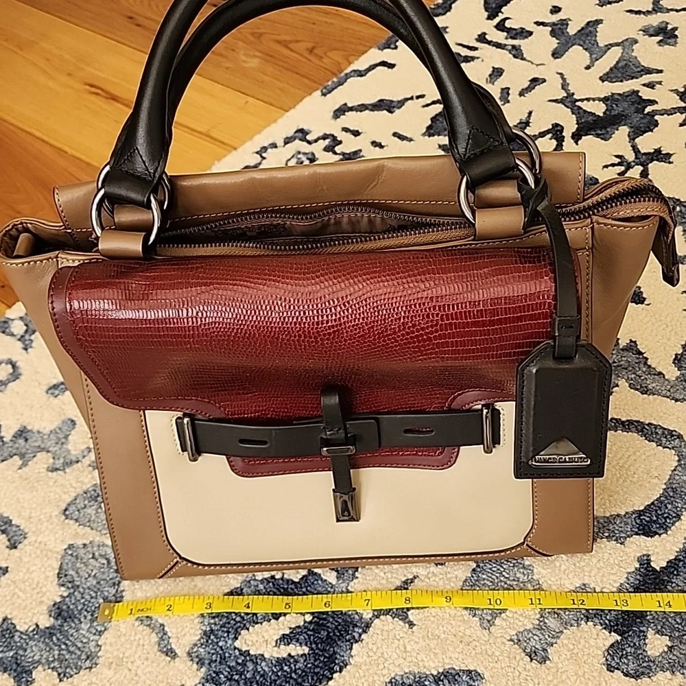 Vince Camuto Elegant Colorblock Leather Handbag NWOT